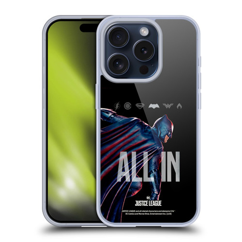 Justice League Movie Posters Batman Soft Gel Case for Apple iPhone 15 Pro & MagSafe