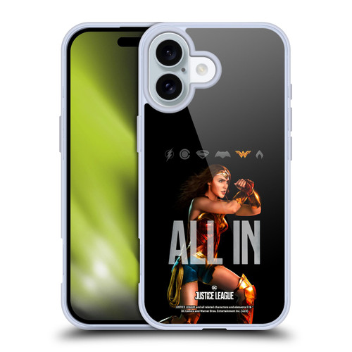 Justice League Movie Posters Wonder Woman Soft Gel Case for Apple iPhone 16 & MagSafe