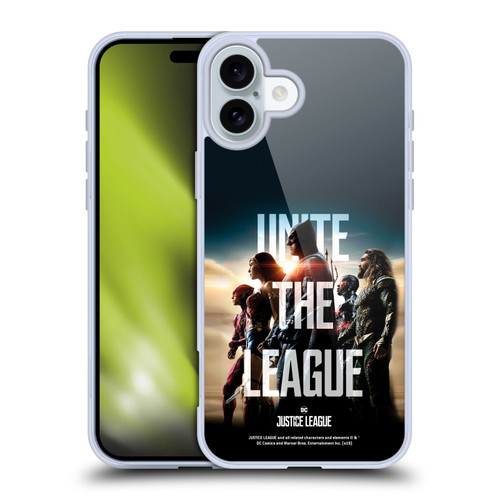 Justice League Movie Posters Unite The League Soft Gel Case for Apple iPhone 16 Plus & MagSafe