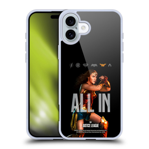 Justice League Movie Posters Wonder Woman Soft Gel Case for Apple iPhone 16 Plus & MagSafe