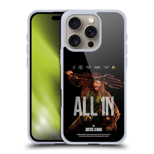Justice League Movie Posters Aquaman Soft Gel Case for Apple iPhone 16 Pro & MagSafe