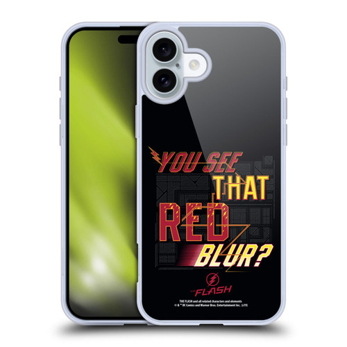 The Flash TV Series Graphics Red Blur Soft Gel Case for Apple iPhone 16 Plus & MagSafe
