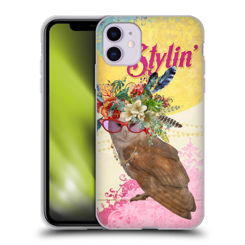 Duirwaigh Boho Animals Owl Soft Gel Case for Apple iPhone 11