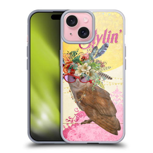 Duirwaigh Boho Animals Owl Soft Gel Case for Apple iPhone 15 & MagSafe