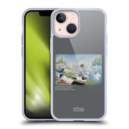 The National Gallery People Bathers At Asnieres Soft Gel Case for Apple iPhone 13 Mini & MagSafe