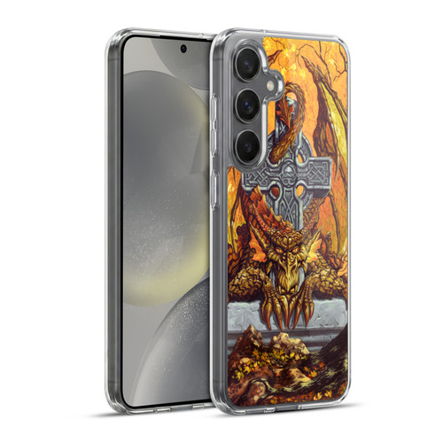 Ed Beard Jr Dragons Celtic Autumn Cross Soft Gel Case for Samsung Galaxy S24+ 5G & MagSafe