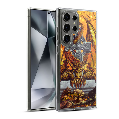Ed Beard Jr Dragons Celtic Autumn Cross Soft Gel Case for Samsung Galaxy S24 Ultra 5G & MagSafe