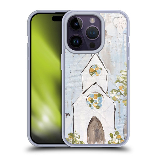 Haley Bush Church Painting White Soft Gel Case for Apple iPhone 14 Pro & MagSafe