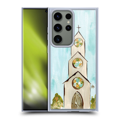 Haley Bush Church Painting Gray Soft Gel Case for Samsung Galaxy S23 Ultra 5G & MagSafe