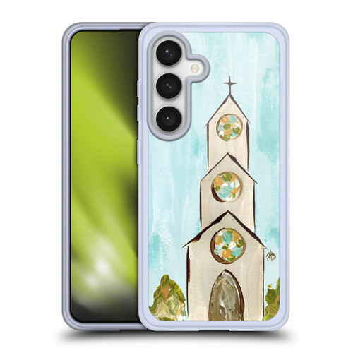 Haley Bush Church Painting Gray Soft Gel Case for Samsung Galaxy S24 5G & MagSafe