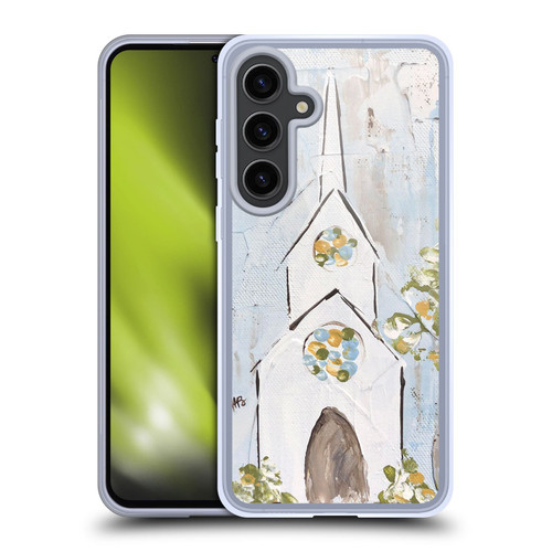 Haley Bush Church Painting White Soft Gel Case for Samsung Galaxy S24+ 5G & MagSafe