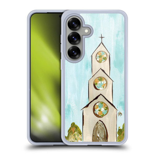 Haley Bush Church Painting Gray Soft Gel Case for Samsung Galaxy S25 & MagSafe