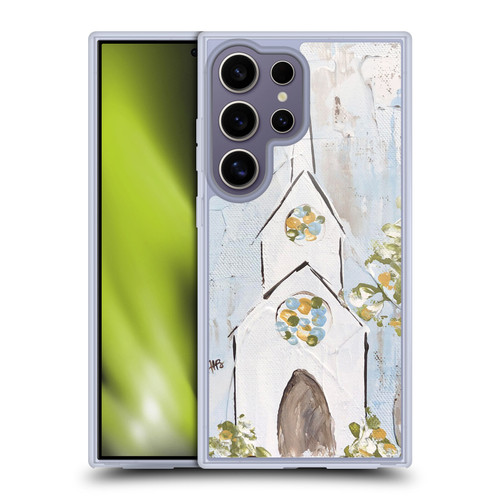 Haley Bush Church Painting White Soft Gel Case for Samsung Galaxy S25 Ultra & MagSafe