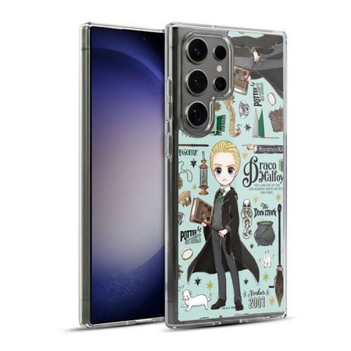 Harry Potter Deathly Hallows XXXVII Draco Pattern Soft Gel Case for Samsung Galaxy S23 Ultra 5G & MagSafe