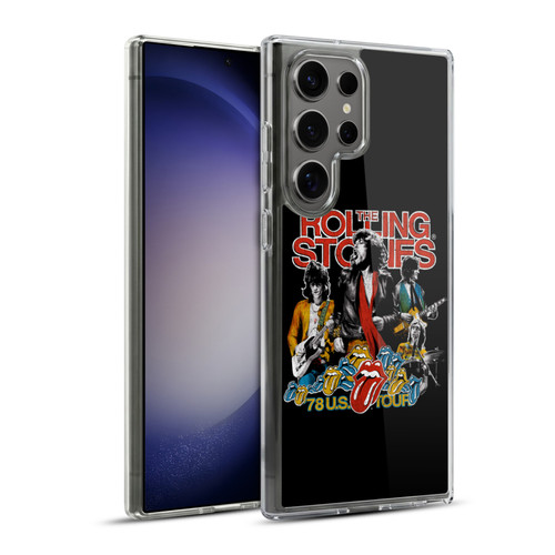 The Rolling Stones Key Art 78 US Tour Vintage Soft Gel Case for Samsung Galaxy S23 Ultra 5G & MagSafe