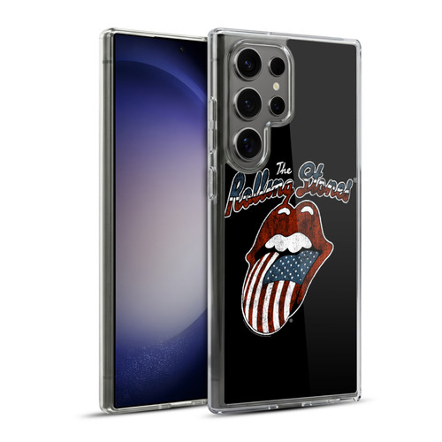 The Rolling Stones Key Art US Flag Tongue Soft Gel Case for Samsung Galaxy S23 Ultra 5G & MagSafe