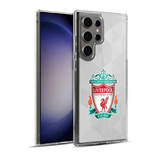 Liverpool Football Club Crest 1 White Geometric 1 Soft Gel Case for Samsung Galaxy S23 Ultra 5G & MagSafe