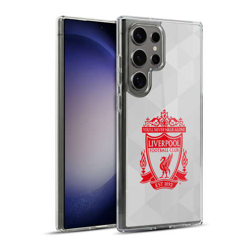 Liverpool Football Club Crest 1 White Geometric 2 Soft Gel Case for Samsung Galaxy S23 Ultra 5G & MagSafe