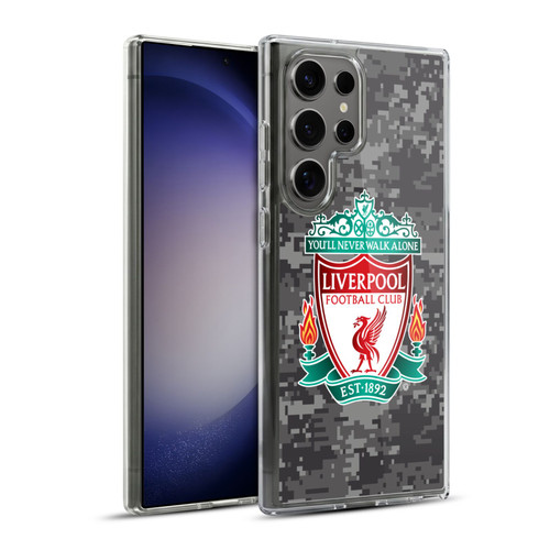 Liverpool Football Club Digital Camouflage Away Colours Crest Soft Gel Case for Samsung Galaxy S23 Ultra 5G & MagSafe
