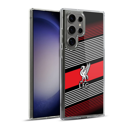 Liverpool Football Club Crest & Liverbird 2 Stripes Soft Gel Case for Samsung Galaxy S23 Ultra 5G & MagSafe