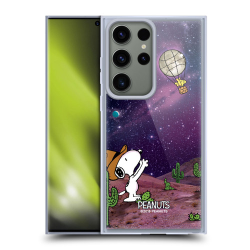 Peanuts Snoopy Space Cowboy Nebula Balloon Woodstock Soft Gel Case for Samsung Galaxy S23 Ultra 5G & MagSafe