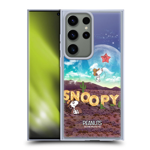 Peanuts Snoopy Space Cowboy Nebula Fly Balloon Soft Gel Case for Samsung Galaxy S23 Ultra 5G & MagSafe