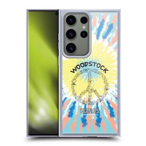Peanuts Woodstock 50th Tie Dye Peace Sign Soft Gel Case for Samsung Galaxy S23 Ultra 5G & MagSafe