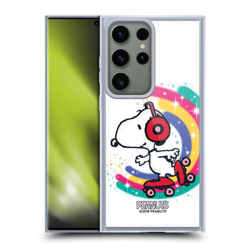 Peanuts Snoopy Boardwalk Airbrush Colourful Skating Soft Gel Case for Samsung Galaxy S23 Ultra 5G & MagSafe