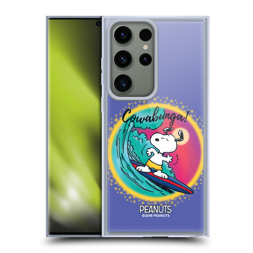 Peanuts Snoopy Boardwalk Airbrush Cowabunga Surf Soft Gel Case for Samsung Galaxy S23 Ultra 5G & MagSafe