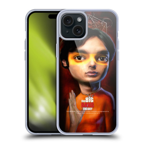 The Big Bang Theory Caricature Raj Koothrappali Soft Gel Case for Apple iPhone 15 Plus & MagSafe