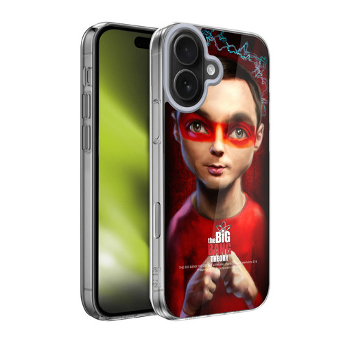 The Big Bang Theory Caricature Sheldon Cooper Soft Gel Case for Apple iPhone 17