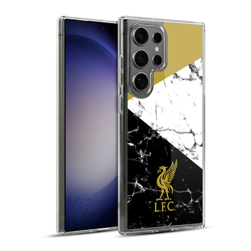 Liverpool Football Club Marble Gold Liver Bird Soft Gel Case for Samsung Galaxy S23 Ultra 5G & MagSafe