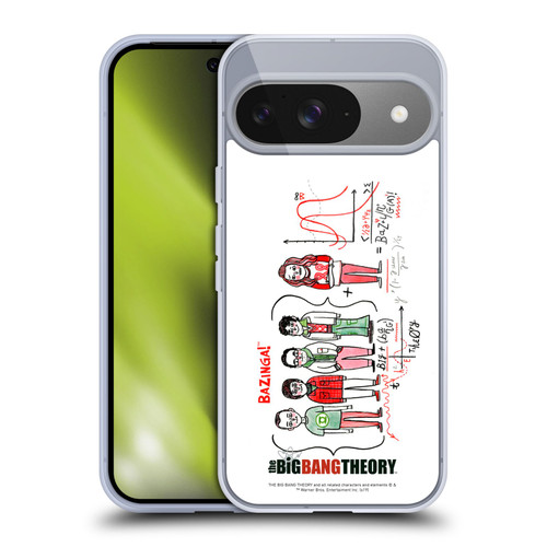 The Big Bang Theory Graphics Arts 2 Doodle Group Soft Gel Case for Google Pixel 9 / Pixel 9 Pro