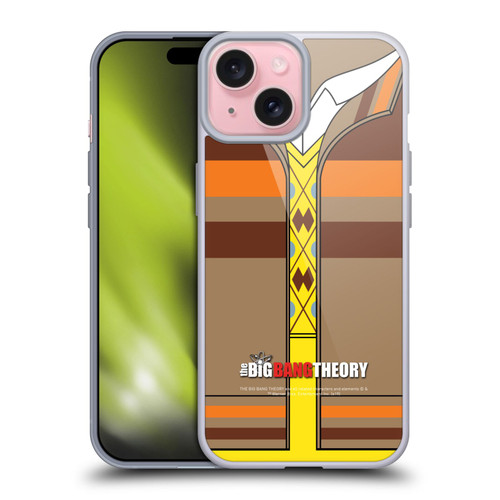 The Big Bang Theory Iconic Shirts Raj Soft Gel Case for Apple iPhone 15 & MagSafe