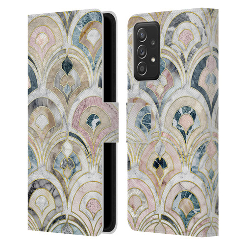 Micklyn Le Feuvre Marble Patterns Art Deco Tiles In Soft Pastels Leather Book Wallet Case Cover For Samsung Galaxy A53 5G (2022)
