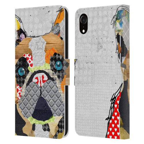 Michel Keck Dogs 3 French Bulldog Leather Book Wallet Case Cover For Apple iPhone XR