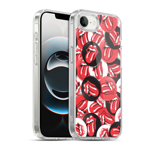 The Rolling Stones Licks Collection Tongue Classic Button Pattern Soft Gel Case for Apple iPhone 16e / Apple iPhone 17e & MagSafe