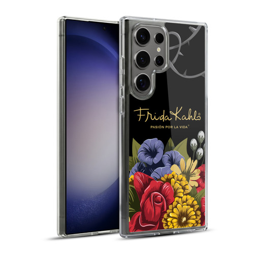 Frida Kahlo Red Florals Efflorescence Soft Gel Case for Samsung Galaxy S23 Ultra 5G & MagSafe