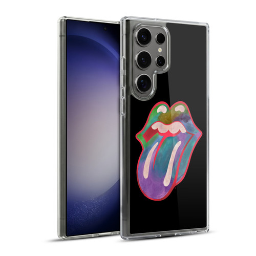 The Rolling Stones Graphics Watercolour Tongue Soft Gel Case for Samsung Galaxy S23 Ultra 5G & MagSafe