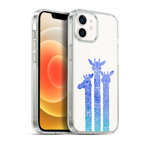 Cat Coquillette Animals Blue Ombre Giraffes Soft Gel Case for Apple iPhone 12 / iPhone 12 Pro & MagSafe