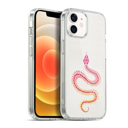 Cat Coquillette Animals Pink Ombre Snake Skeleton Soft Gel Case for Apple iPhone 12 / iPhone 12 Pro & MagSafe