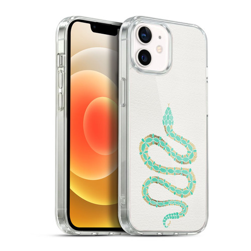 Cat Coquillette Animals Snake Mint Soft Gel Case for Apple iPhone 12 / iPhone 12 Pro & MagSafe