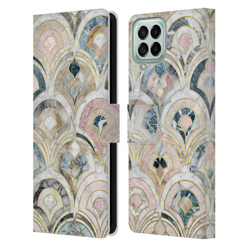 Micklyn Le Feuvre Marble Patterns Art Deco Tiles In Soft Pastels Leather Book Wallet Case Cover For Samsung Galaxy M33 (2022)