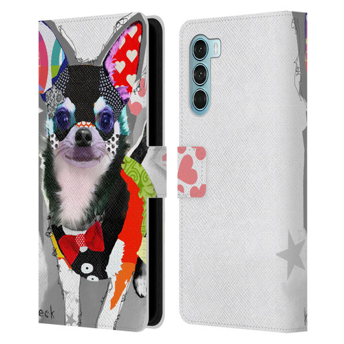 Michel Keck Dogs 3 Chihuahua Leather Book Wallet Case Cover For Motorola Edge S30 / Moto G200 5G