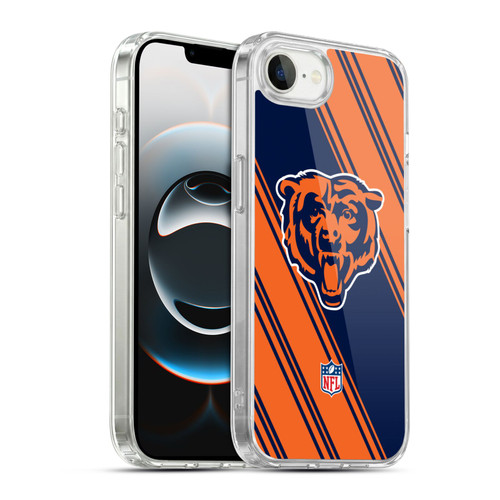 NFL Chicago Bears Artwork Stripes Soft Gel Case for Apple iPhone 16e / Apple iPhone 17e & MagSafe