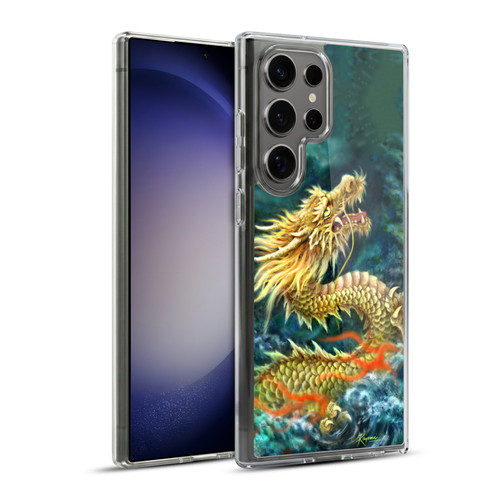 Kayomi Harai Animals And Fantasy Asian Dragon In The Moon Soft Gel Case for Samsung Galaxy S23 Ultra 5G & MagSafe