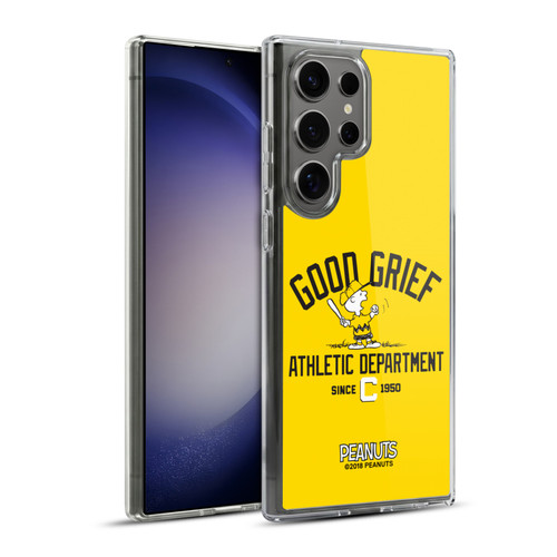 Peanuts Varsity Sports Charlie Brown Good Grief Soft Gel Case for Samsung Galaxy S23 Ultra 5G & MagSafe