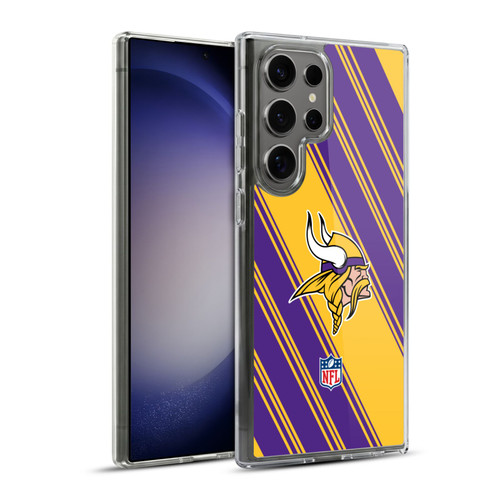 NFL Minnesota Vikings Artwork Stripes Soft Gel Case for Samsung Galaxy S23 Ultra 5G & MagSafe