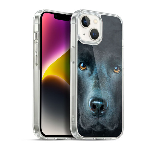 Vincent Hie Big Face Dogs Black Labrador Soft Gel Case for Apple iPhone 14