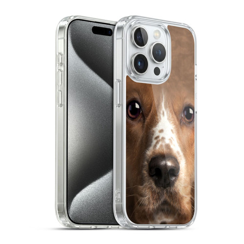 Vincent Hie Big Face Dogs Cocker Spaniel Soft Gel Case for Apple iPhone 15 Pro & MagSafe